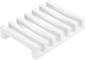 uxcell 2 Pcs Self Draining Silicone Soap Dish, Soap Tray with Drainage for Bathroom Shower Kitchen Sink, 4.2" x 3.1" x 0.8", White