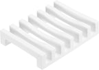 uxcell 2 Pcs Self Draining Silicone Soap Dish, Soap Tray with Drainage for Bathroom Shower Kitchen Sink, 4.2" x 3.1" x 0.8", White