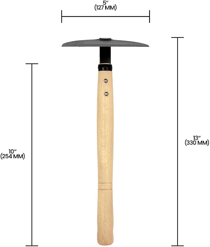 Zenport J6-14 Premium Japanese Kusa-Kaki Garden Hoe - 5" Wide Laminated Steel, Sharp Edge Blade, 11.5" Ergonomic Handle for Efficient Work - Precise Gardening, Soil Loosening, Weed Removal