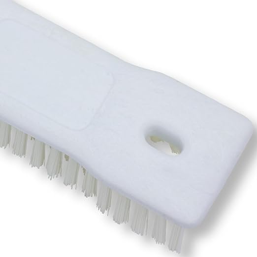 SPARTA Comfort Grip Scrub Brush Hand Brush for Bathroom, Kitchens, Countertop, Plastic, 8 Inches, White