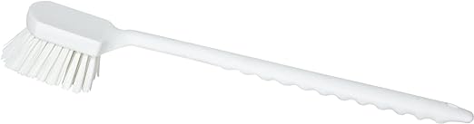 SPARTA Plastic Large Scrub Brush, Kitchen and Utility Brush with Long Handle for Cleaning, 20 Inches, White (Pack of 2)