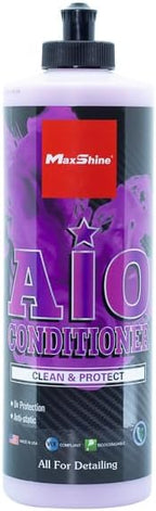 Maxshine All in One Interior Cleaner, Conditioner, & Protectant Kit (AC09) - Professional Grade Interior Detailing - 5 Pack Microfiber Towels - Works on Vinyl, Leather, Plastic, & Upholstery