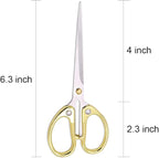 6.3-inch All Stainless Steel Office Scissors,Ultra Sharp Blade Shears,Sturdy Sharp Scissor for Office Home School Sewing Fabric Craft Supplies Multipurpose Scissors