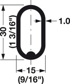 Oval Closet Rod with End Supports that have Dual Rear Facing 5mm Pins (Matte Brass, 48" Wide Space)