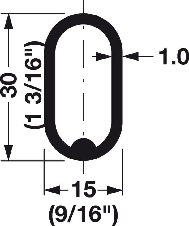 Oval Closet Rod with End Supports that have Dual Rear Facing 5mm Pins (Matte Brass, 48" Wide Space)