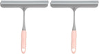 HARFINGTON 2pcs Shower Squeegee 8.8 Inch Length Water Blade Cleaner Tool Household Mirror Squeegee with Hole for Windshield Window Cleaning Glass Door, Pink