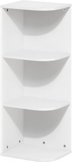 Furinno Pasir 3-Tier Corner Open Shelf Bookcase, White