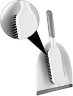 Beaupretty 2-pcs Mini Broom and Dustpan Set, White Grey Handheld Cleaning Brush Tools for Home Dust Removal, Bed and Desk Accessory for Indoor Sweeping