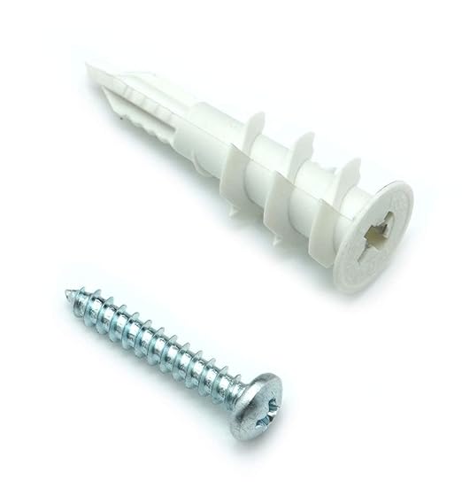 CONFAST Nylon Self-Drilling Drywall/Hollow-Wall Anchor Kit with Screws, 200 Pieces (100) #8 Anchors & (100) 1" Screws