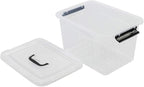 10 L Clear Plastic Latching Box, Plastic Storage Bin with Lids, 4-Pack