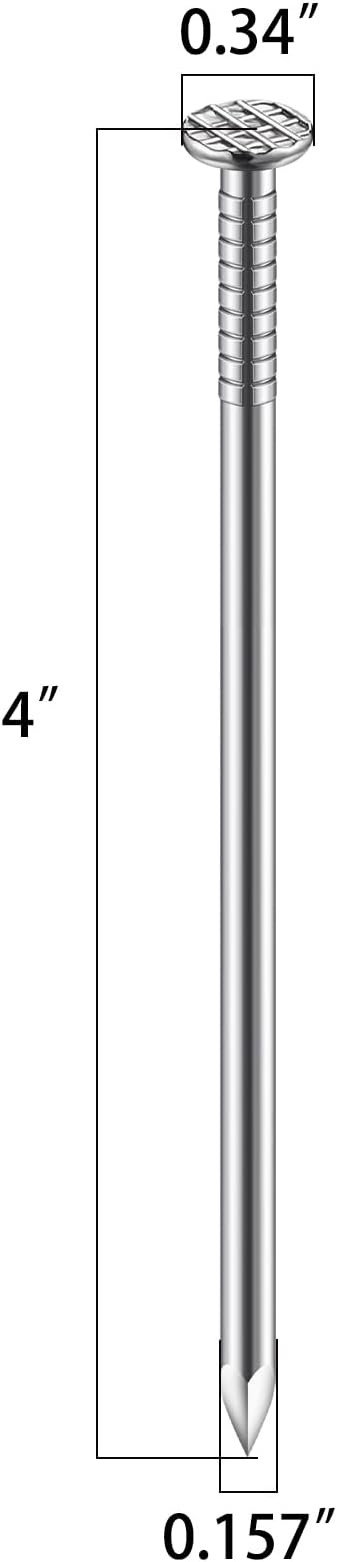 (19 pcs)4 inch Stainless Steel 304 Nails, Hanging Nails, Wall Nails, Dowels, Long Nails
