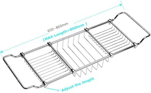 Brass Over Bathtub Racks Expandable Bath Caddy for The Elegant Tub Chrome Polished
