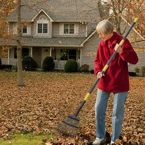 HOSKO 74 Inch Leaf Rake, 11 Tines Garden Rakes with Adjustable Sectional Handle for Quick Clean Up of Lawns, Garden, Farm, Pasture, Yard and Chicken Coop