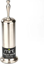 J&V TEXTILES Toilet Brush, Toilet Bowl Brush with Extra Long Handle Durable Bristles Toilet Scrubber and Covered Holder for Toilet Brush Set for Bathroom Cleaning (Brushed Satin Nickel)