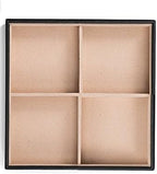 Jewelry Organizer Tray - Set of 2 - Stackable 8 Square Slot Jewelry Storage Trays - Display on Dresser or Drawer - Compatible with other Glenor trays - Black