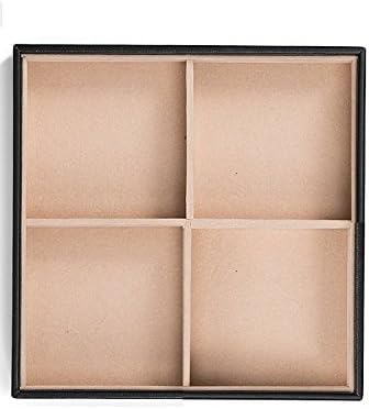 Jewelry Organizer Tray - Set of 2 - Stackable 8 Square Slot Jewelry Storage Trays - Display on Dresser or Drawer - Compatible with other Glenor trays - Black