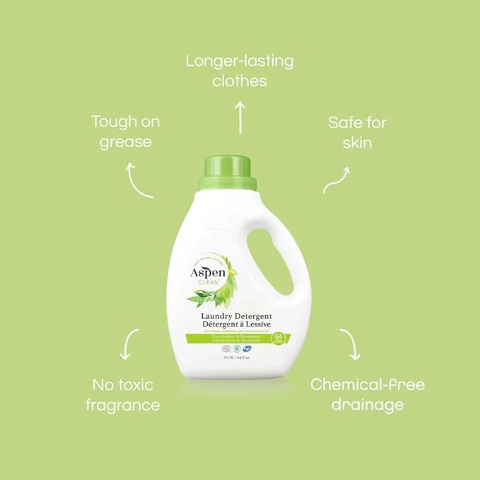 Natural Laundry Detergent Eucalyptus & Rosemary - 100% Natural, Organic, HE Liquid Laundry Detergent - Vegan, Cruelty-Free, Biodegradable - Safe for Babies, Pets & Kids - EWG Certified