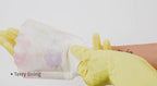 Household Gloves Latex Free Cleaning Grey and Yellow Gloves with Soft Lining Long Cuff 15" & Grip (2 Pair), Medium