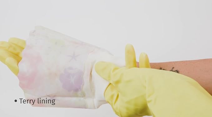 Household Gloves Latex-Free, 15" Long Cuff, Soft Lining, Adjustable Strap, Multi-Layer Protection, Flexible, Comfortable, Chemical-Resistant, Reusable for Cleaning, Dishwashing, 4 Pair Medium