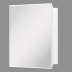 Medicine Cabinet, Rectangular Beveled Frameless Mirror Cabinet,Wall Mounted Cabinet for Bathroom Toilet Kitchen,Recess or Surface Mount,24x24 in