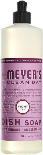 Mrs. MEYER'S Variety, 1 Room Freshener, 8 OZ, 1 Liquid Dish Soap, 16 OZ, 1 Liquid Hand Soap,12.5 OZ, 1 Multi-Surface Cleaner 16 OZ, 1 CT (Peony)