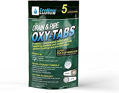 EcoNow Oxy-Tabs for Drains 100% Most Effective Drain and Pipe Cleaner in America-Eco-Friendly Clears/Cleans All Drains-Pipes-Mainlines -Tablets-Conditions-Once A Month Treatments Half the cost of Ridx