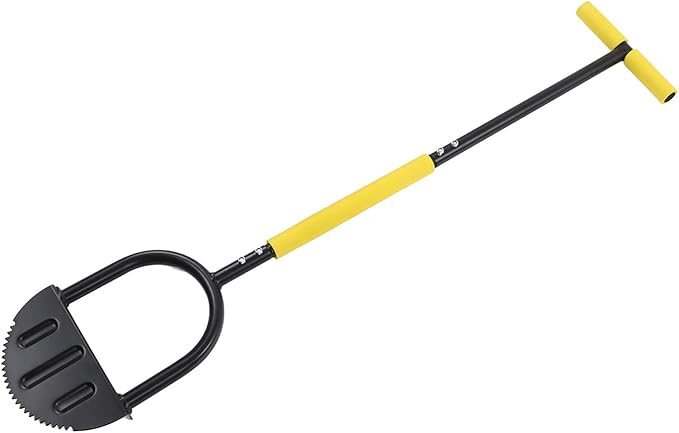 Manual Lawn Edger with Steel Blade T-Handle & Wide Pedal - Garden Path Edging & Trimming Tool for Sidewalks with Comfort Sponge Cover