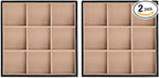 Jewelry Organizer Tray - Set of 2 - Stackable 18 Slots Jewelry Storage Trays - Display on Dresser or Drawer - Compatible with Other Glenor Trays - Black