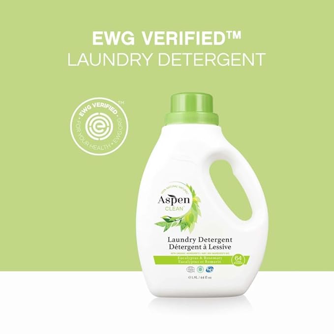 Natural Laundry Detergent Eucalyptus & Rosemary - 100% Natural, Organic, HE Liquid Laundry Detergent - Vegan, Cruelty-Free, Biodegradable - Safe for Babies, Pets & Kids - EWG Certified