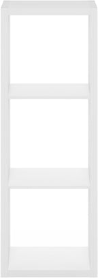 Furinno Cubicle Open Back Decorative Cube Storage Organizer, 3-Cube, White