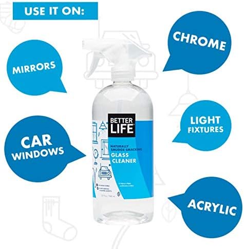 Better Life Natural Streak Free Glass Cleaner, 32 Ounces (Pack of 2), 24425