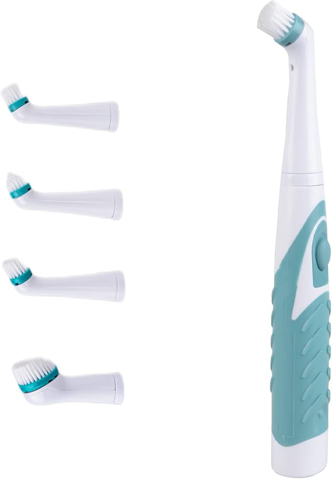 Electric Cleaning Brush with 4 in 1 Multiple Brush Heads, Indoor Household Cordless Motorized Brush for Bathroom Toilet Kitchen Tile Crevice