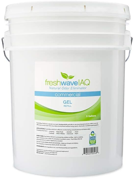 Fresh Wave IAQ Commercial Odor Eliminating Gel Refill, 5 Gallon Bucket | Odor Absorbers for Home | Safer Odor Relief | Natural Plant-Based Odor Eliminator | Refill For 8oz & 16oz. Gels