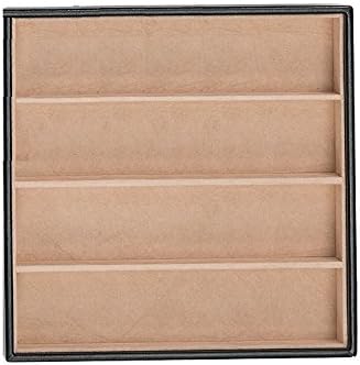 Jewelry Organizer Tray - Set of 2 - Stackable 8 Slots Jewelry Storage Trays - Display on Dresser or Drawer - for Necklace & Bracelet - Compatible with Other Glenor Trays - Black