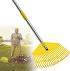 Plastic Garden Rake for Leaves - Lightweight Leaf Rake with Anti-Break Nylon Head, 16.5" Wide, 35–75" Adjustable Yard Rake for Lawn,Gardening,Grass & Pine Needles, Easy for Women, Seniors & Kids