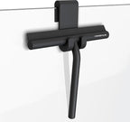 Minismus Shower Squeegee with Hook - Silicone Window Wiper - Shower Squeegee for Glass Doors - Glass Squeegee Bathroom Shower - Window Squeege (8.25 Inches, Black)