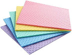 Reusable Cleaning Cellulose Sponge Cloths Absorbent Wipes Clean Kitchen Car Dish Eco-Friendly Dishcloth Hand Towel Auto - 1pack (5pcs) - Non Vacuum