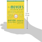 MRS. MEYER'S CLEAN DAY Dryer Sheets, Fabric Softener, Reduces Static, Infused with Essential Oils, Honeysuckle, 80 Count (Pack of 12)