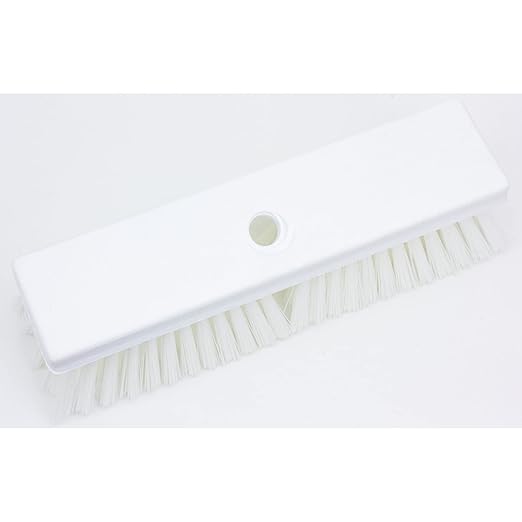 SPARTA Plastic Floor Scrub Brush, Brush Head Only, Deck Brush with ACME Standard Thread Fitting for Deck, Industrial Kitchens, and Hospitals, 10 Inches, White, (Pack of 6)