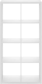 Furinno Cubicle Open Back Decorative Cube Storage Organizer, 8-Cube, White