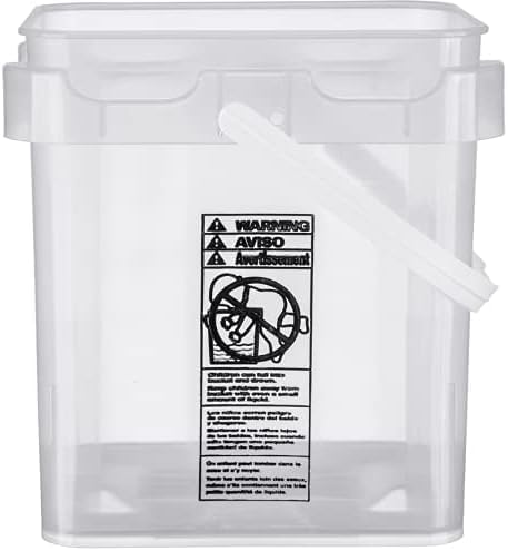 House Naturals Clear Food Grade Made in USA Plastic Bucket with lids, (Pack of 2) (5 Gallon)