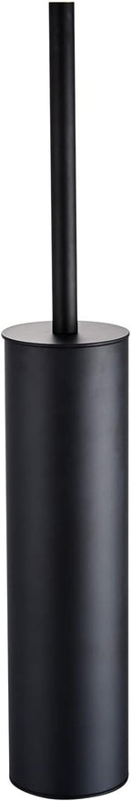 Freestanding Luxury Toilet Brush 304 Stainless Steel Toilet Brush and Holder 19-Inches Tall Round Rust Resistant Anti-Odor and Easy to Clean with Matte Black Finished