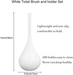 White Toilet Brush and Holder Set,Modern Bathroom Decor Closed Toilet Bowl Brush Household Cleaning Brush for Bathtub