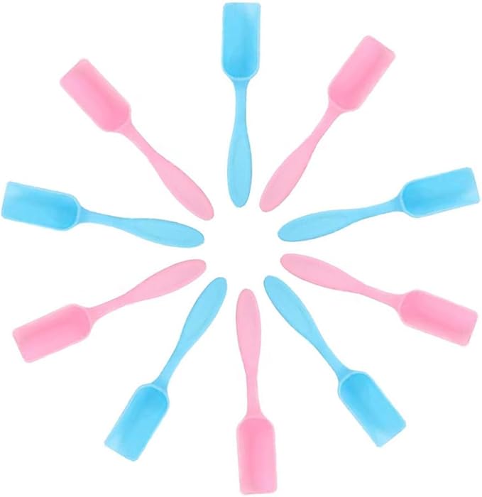 10Pcs Colorful Plastic Mini Gardening Shovel Spoons Soil Scoops, Succulent Sand Scoops/Cultivation Digging Transplanting Tools for Succulents Potted Flowers (Pink + Blue)