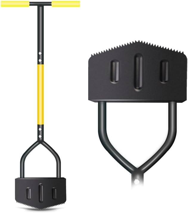 Half Moon Edger, 41.73 Inch Edger Lawn Tool with Saw Tooth Blade Lawn Edger Tool Garden Edging Tool for Sidewalk, Grass, Yard, Landscape (V-Shaped)