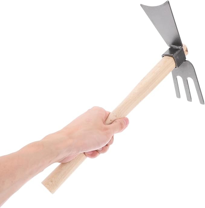 Hoe Hand Tools Garden Tool Dual Headed Hoe Hand Rake Mini Hoes Planting Gardening Hoe Hoe Garden Tool Garden Tools for Gardening Set Outdoor Iron Household Gadgets Hoes