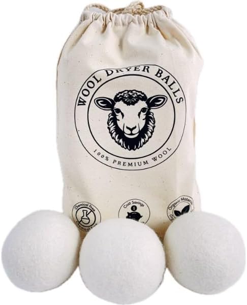 Natural Fabric Softener, Organic, Reusable, Unsented, 6-Pack XL, Replacment to Dryer Sheets,1500 Loads, Hypoallergenic