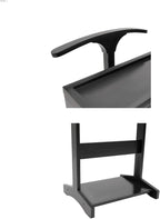 Clothing Rack, Wood Suit Clothes Stand with Drawer, Practical Freestanding Clothes Stand with Top Tray for Men, Women,Organizes Ties, Belts, Shoes, 22Ibs Capacity, Modern Black