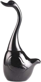 Black Toilet Brush and Holder,Cute Bathroom Decor Ceramic Toilet Bowl Brush Holder Household Cleaning Tool for Bathtub