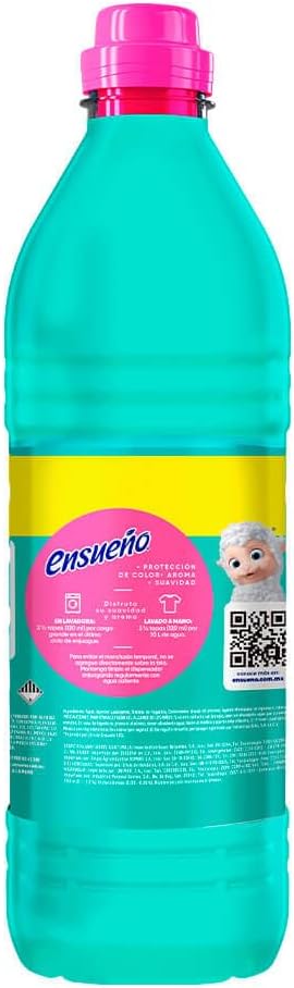 ENSUEÑO Turquesa Fabric Softener, Plant-Based Softness, 1L, Pack of 3